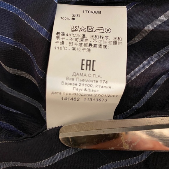 PAUL & SHARK Men’s Blue Striped Button Down Shirt Sz M - Picture 8 of 9